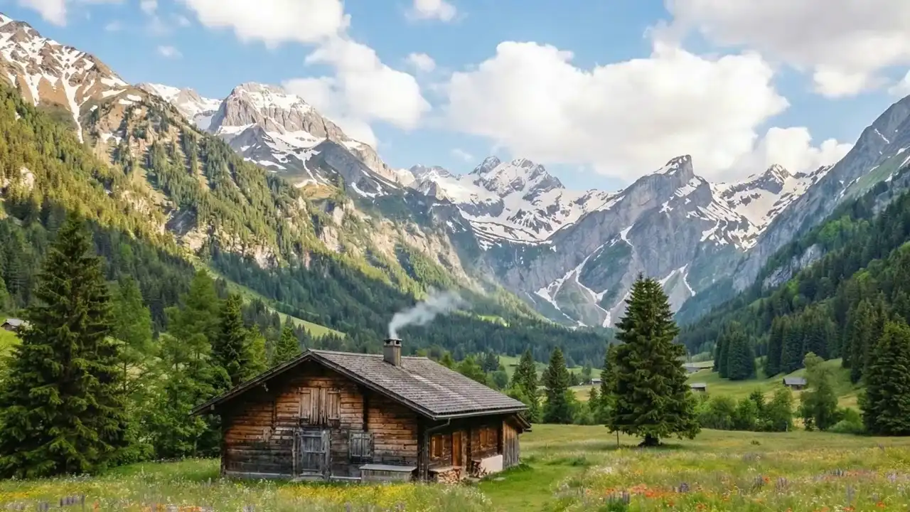 Swiss Alpine four seasons timelapse — Veo 3.1 Lite cinematic landscape